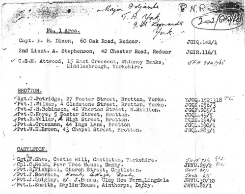 Brotton Section - official record