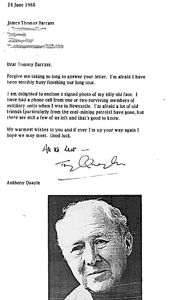 Anthony Quayle letter